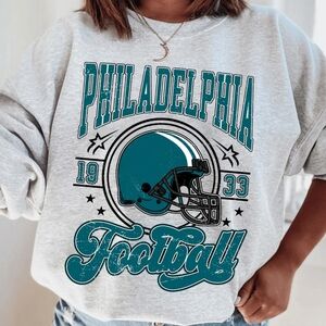 Philadelphia Eagles Pro Football Retro Graphic Crewneck Sweatshirt NEW